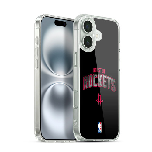 NBA Houston Rockets Logo Black Soft Gel Case for Apple iPhone 16 Plus & MagSafe