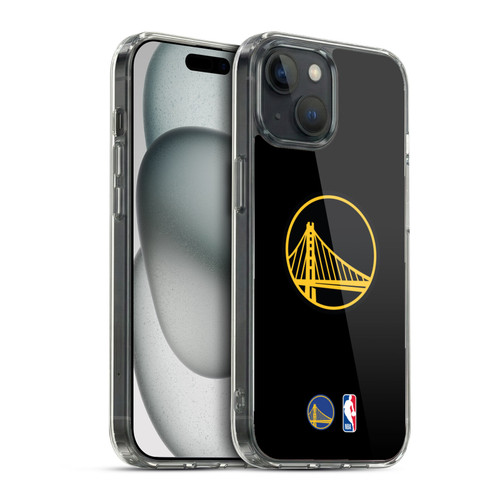 NBA Golden State Warriors Logo Black Design Soft Gel Case for Apple iPhone 15 & MagSafe