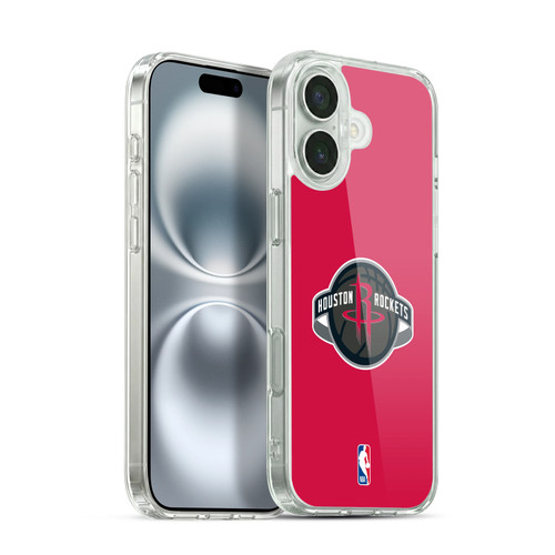 NBA Houston Rockets Logo Red Soft Gel Case for Apple iPhone 16 Plus & MagSafe