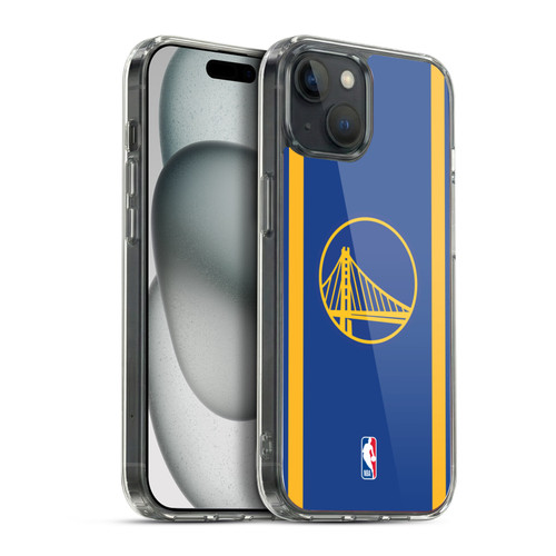 NBA Golden State Warriors Logo Blue Design Soft Gel Case for Apple iPhone 15 Plus & MagSafe