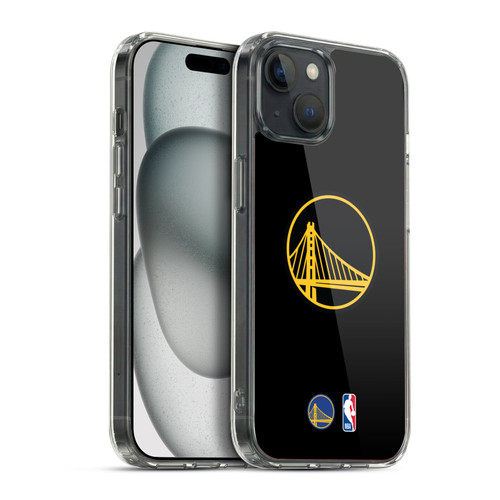 NBA Golden State Warriors Logo Black Design Soft Gel Case for Apple iPhone 15 Plus & MagSafe