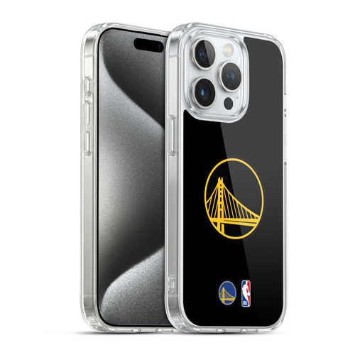 NBA Golden State Warriors Logo Black Design Soft Gel Case for Apple iPhone 15 Pro & MagSafe