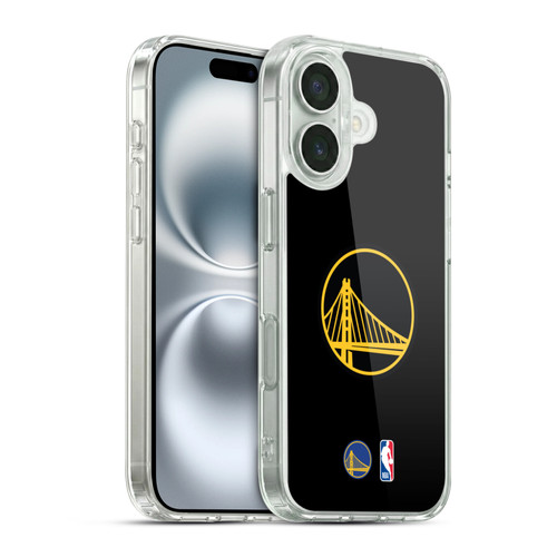 NBA Golden State Warriors Logo Black Design Soft Gel Case for Apple iPhone 16 & MagSafe