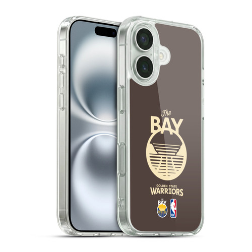 NBA Golden State Warriors Logo Brown Design Soft Gel Case for Apple iPhone 16 & MagSafe