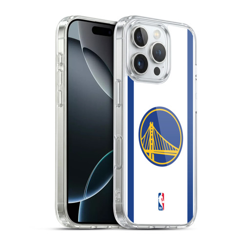 NBA Golden State Warriors Logo White Design Soft Gel Case for Apple iPhone 16 Pro & MagSafe
