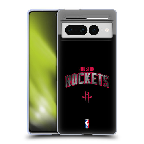 NBA Houston Rockets Logo Black Soft Gel Case for Google Pixel 7 Pro