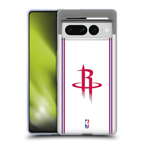 NBA Houston Rockets Logo White Design Soft Gel Case for Google Pixel 7 Pro