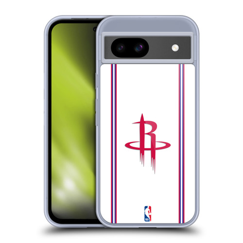 NBA Houston Rockets Logo White Design Soft Gel Case for Google Pixel 8a