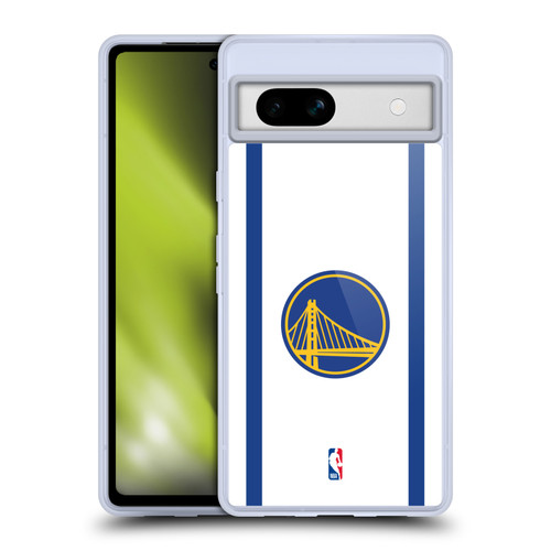 NBA Golden State Warriors Logo White Design Soft Gel Case for Google Pixel 7a