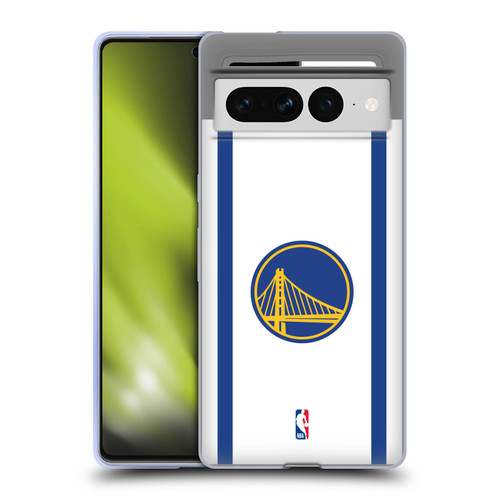 NBA Golden State Warriors Logo White Design Soft Gel Case for Google Pixel 7 Pro