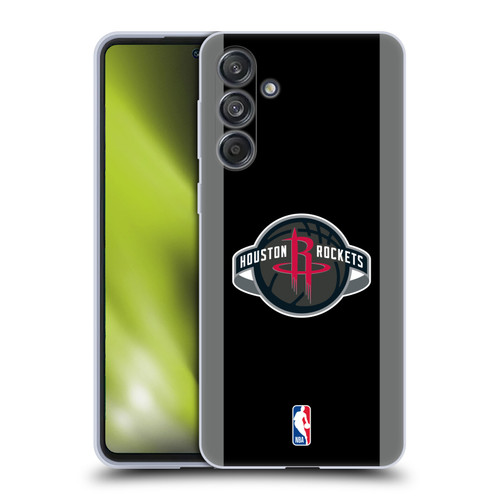 NBA Houston Rockets Logo Black Design Soft Gel Case for Samsung Galaxy M55 5G