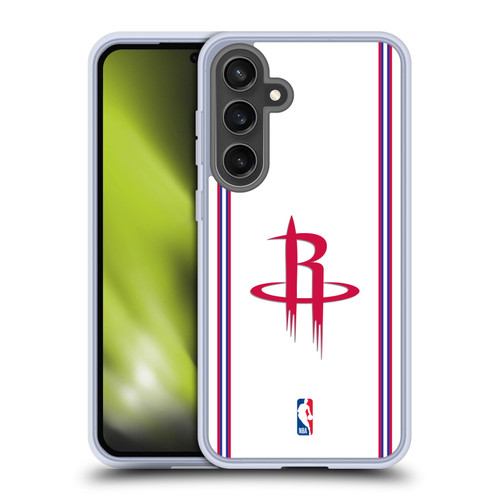 NBA Houston Rockets Logo White Design Soft Gel Case for Samsung Galaxy S24 FE & MagSafe