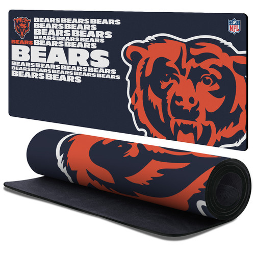 NFL Chicago Bears Logotype Gaming Office Desk PC Keyboard Mouse Mat Pad 37.4 x 15.75 x 0.16 inches (900 x 400 mm) - XL