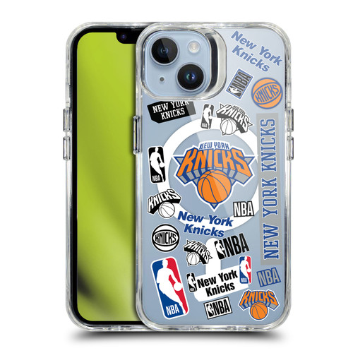 NBA New York Knicks Sticker Collage Print SHOCKPROOF BUMPER CASE COMPATIBLE WITH Apple iPhone 14 & MAGSAFE