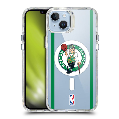 NBA Boston Celtics Logo Black Green Design Text SHOCKPROOF BUMPER CASE COMPATIBLE WITH Apple iPhone 14 Plus & MAGSAFE