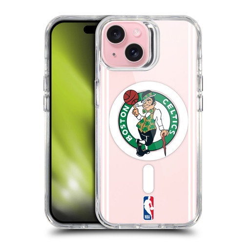 NBA Boston Celtics Logo Green Design Text SHOCKPROOF BUMPER CASE COMPATIBLE WITH Apple iPhone 15 & MAGSAFE
