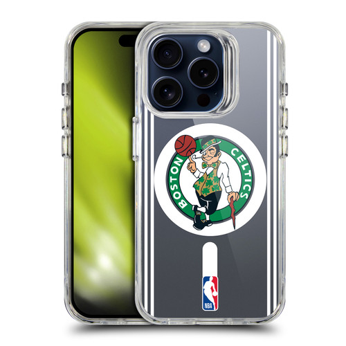 NBA Boston Celtics Logo Green Design Text SHOCKPROOF BUMPER CASE COMPATIBLE WITH Apple iPhone 15 Pro & MAGSAFE