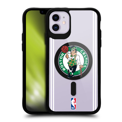 NBA Boston Celtics Logo Green Design Text BLACK SHOCKPROOF BUMPER CASE COMPATIBLE WITH Apple iPhone 11 & MAGSAFE