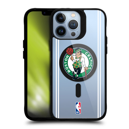 NBA Boston Celtics Logo Green Design Text BLACK SHOCKPROOF BUMPER CASE COMPATIBLE WITH Apple iPhone 13 Pro Max & MAGSAFE