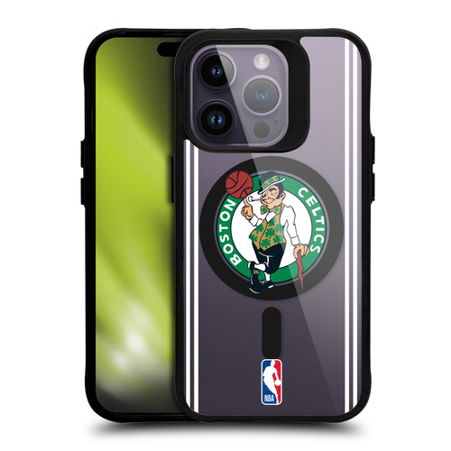 NBA Boston Celtics Logo Green Design Text BLACK SHOCKPROOF BUMPER CASE COMPATIBLE WITH Apple iPhone 14 Pro & MAGSAFE