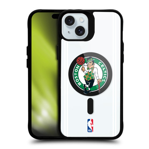 NBA Boston Celtics Logo Green Design Text BLACK SHOCKPROOF BUMPER CASE COMPATIBLE WITH Apple iPhone 15 Plus & MAGSAFE