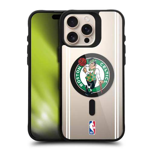 NBA Boston Celtics Logo Green Design Text BLACK SHOCKPROOF BUMPER CASE COMPATIBLE WITH Apple iPhone 16 Pro Max & MAGSAFE