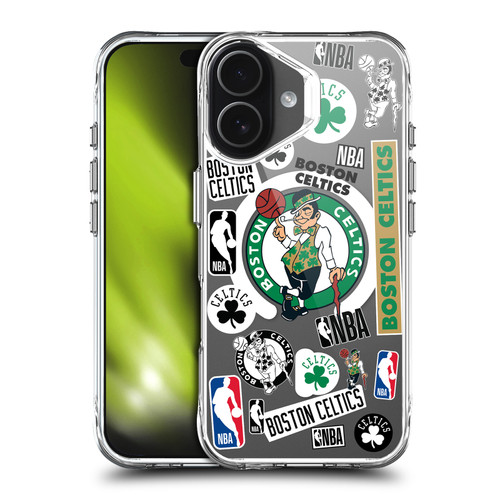 NBA Boston Celtics Sticker Collage Print SHOCKPROOF BUMPER CASE COMPATIBLE WITH Apple iPhone 17 & MAGSAFE