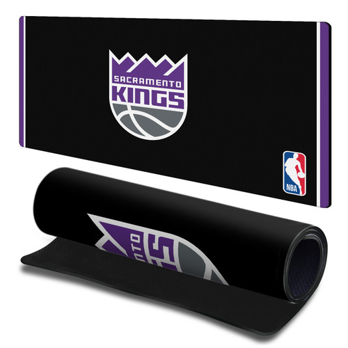NBA Sacramento Kings Logo Black Design Gaming Office Desk PC Keyboard Mouse Mat Pad 23.62 x 11.81 x 0.12 inches (600 x 300 mm) - L