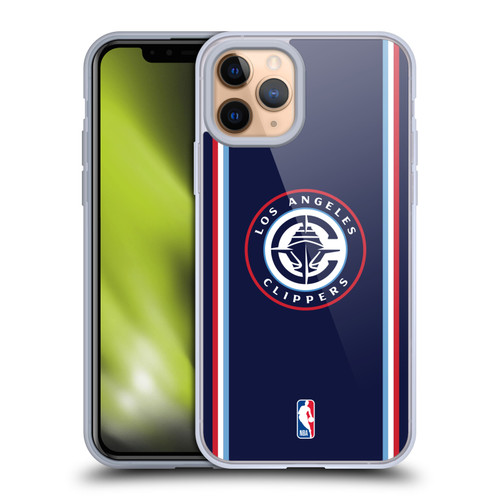 NBA Los Angeles Clippers Logo Navy Design Soft Gel Case for Apple iPhone 11 Pro & MagSafe
