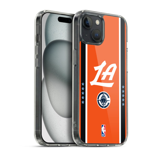 NBA Los Angeles Clippers Logo Orange Design Soft Gel Case for Apple iPhone 15 Plus & MagSafe