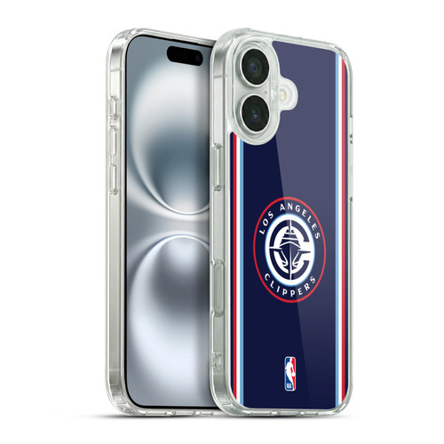 NBA Los Angeles Clippers Logo Navy Design Soft Gel Case for Apple iPhone 16 Plus & MagSafe