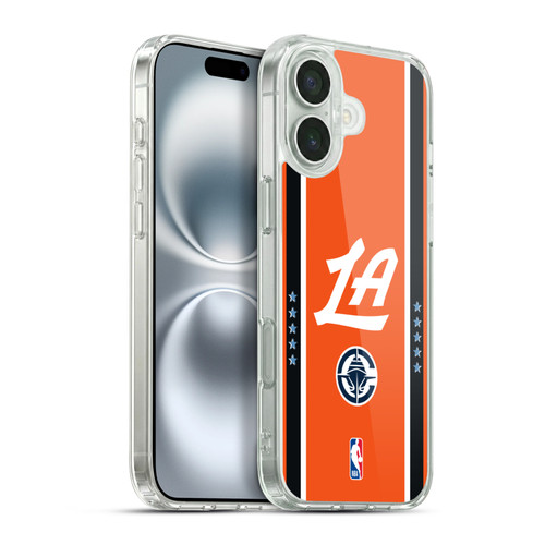 NBA Los Angeles Clippers Logo Orange Design Soft Gel Case for Apple iPhone 16 Plus & MagSafe