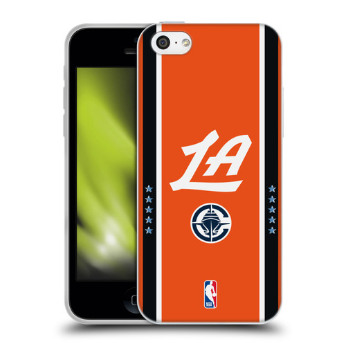 NBA Los Angeles Clippers Logo Orange Design Soft Gel Case for Apple iPhone 5c