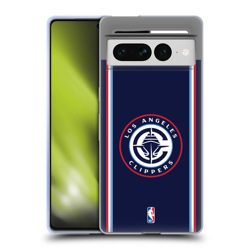 NBA Los Angeles Clippers Logo Navy Design Soft Gel Case for Google Pixel 7 Pro