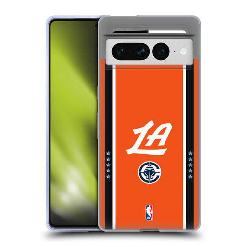 NBA Los Angeles Clippers Logo Orange Design Soft Gel Case for Google Pixel 7 Pro