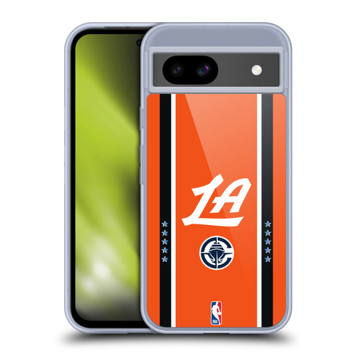NBA Los Angeles Clippers Logo Orange Design Soft Gel Case for Google Pixel 8a