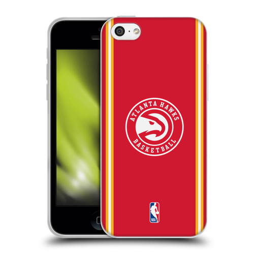 NBA Atlanta Hawks Logo Red Design Soft Gel Case for Apple iPhone 5c