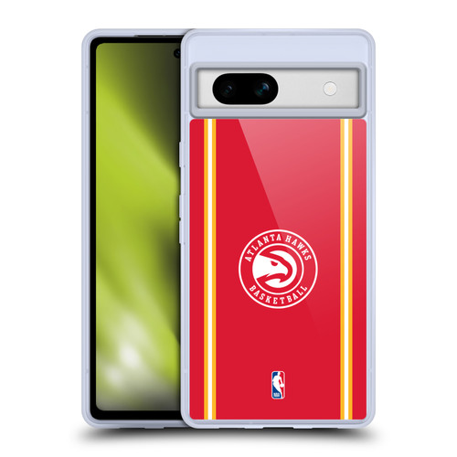NBA Atlanta Hawks Logo Red Design Soft Gel Case for Google Pixel 7a