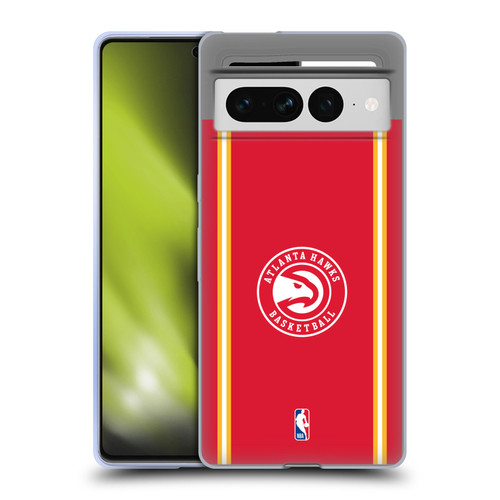 NBA Atlanta Hawks Logo Red Design Soft Gel Case for Google Pixel 7 Pro