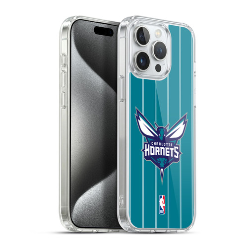 NBA Charlotte Hornets Logo Teal Design Soft Gel Case for Apple iPhone 15 Pro Max & MagSafe