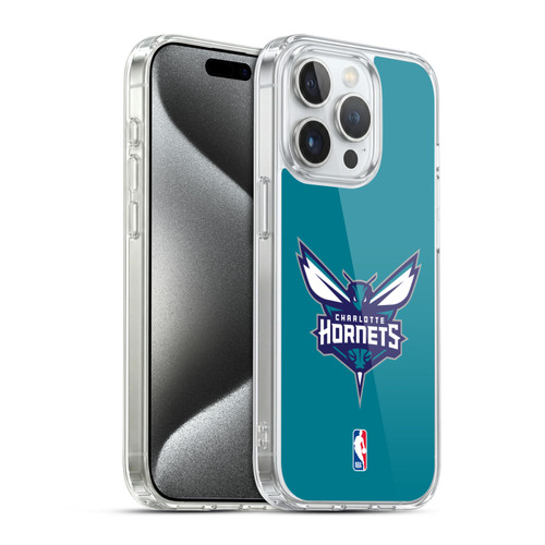 NBA Charlotte Hornets Logo Teal Soft Gel Case for Apple iPhone 15 Pro & MagSafe