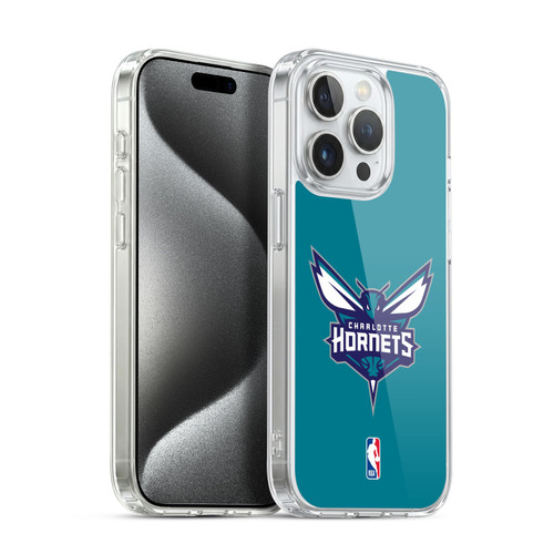 NBA Charlotte Hornets Logo Teal Soft Gel Case for Apple iPhone 15 Pro & MagSafe