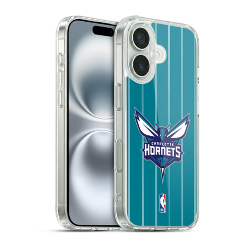 NBA Charlotte Hornets Logo Teal Design Soft Gel Case for Apple iPhone 16 & MagSafe
