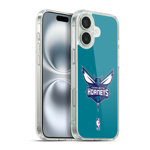 NBA Charlotte Hornets Logo Teal Soft Gel Case for Apple iPhone 16 Plus & MagSafe