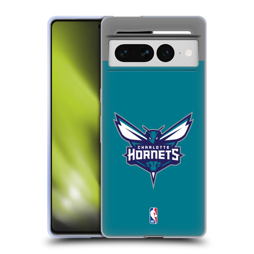 NBA Charlotte Hornets Logo Teal Soft Gel Case for Google Pixel 7 Pro