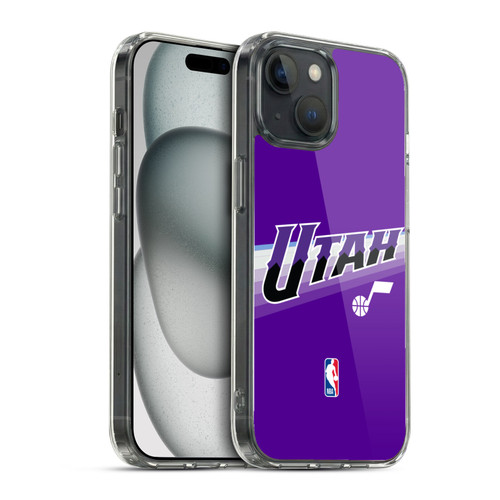 NBA Utah Jazz Logo Purple Design Soft Gel Case for Apple iPhone 15 & MagSafe