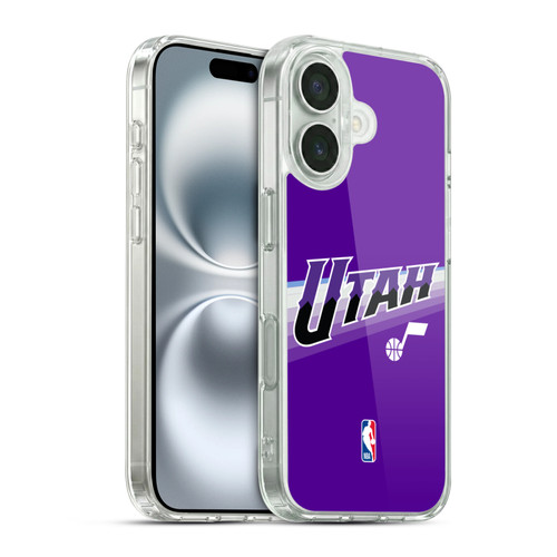 NBA Utah Jazz Logo Purple Design Soft Gel Case for Apple iPhone 16 & MagSafe