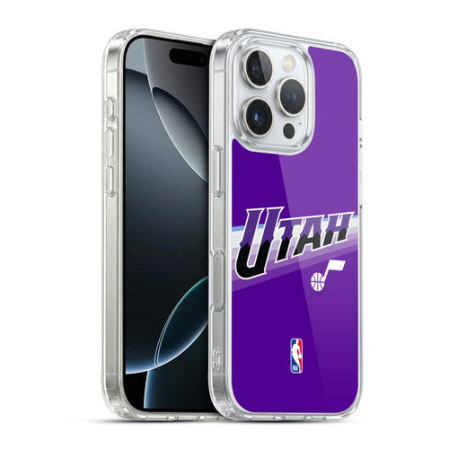 NBA Utah Jazz Logo Purple Design Soft Gel Case for Apple iPhone 16 Pro & MagSafe