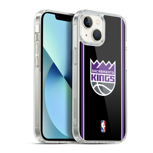 NBA Sacramento Kings Logo Black Design Soft Gel Case for Apple iPhone 13