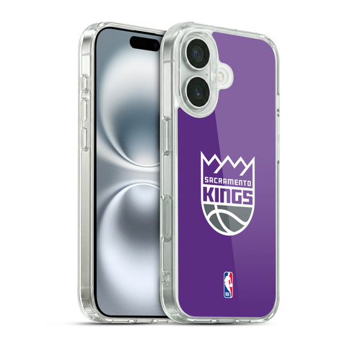 NBA Sacramento Kings Logo Purple Soft Gel Case for Apple iPhone 16 & MagSafe